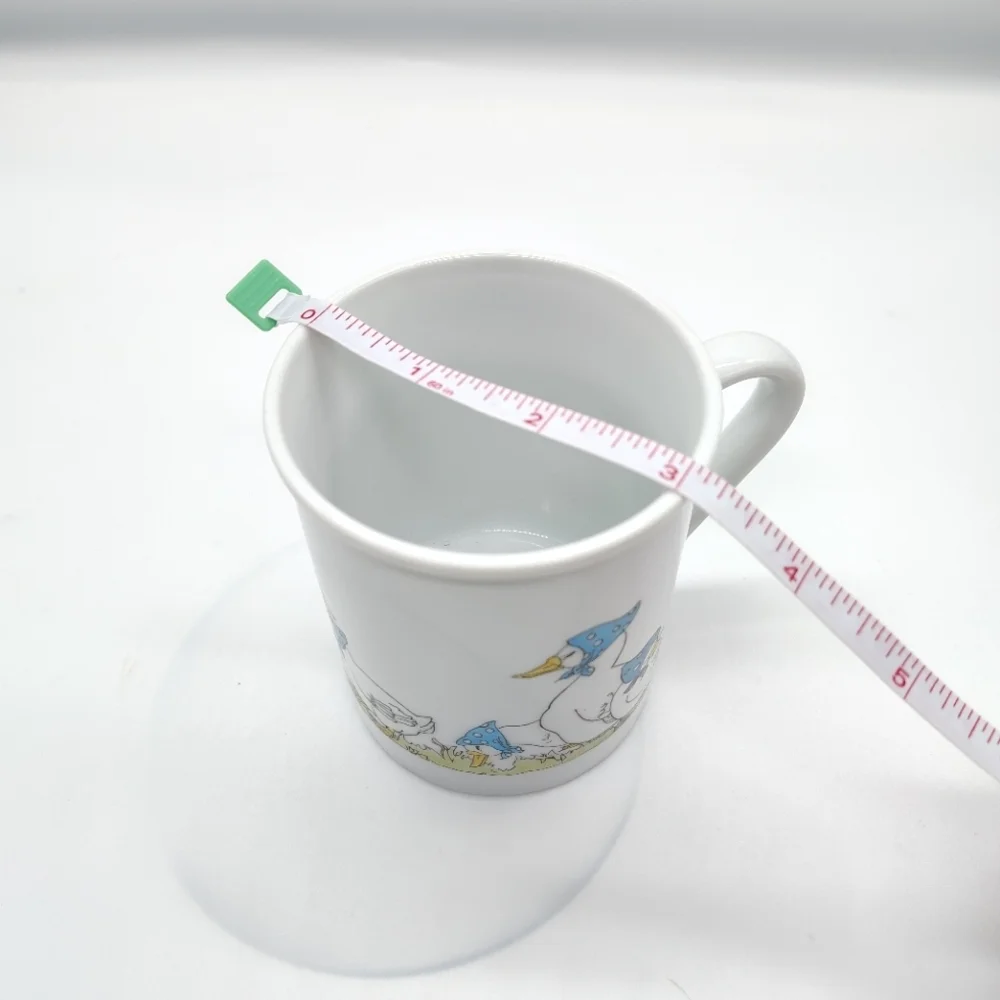 Vtg Blue Bonnet Duck Parade Coffee Mug 1985 County Blue Cottagecore Primitive - Picture 3 of 5